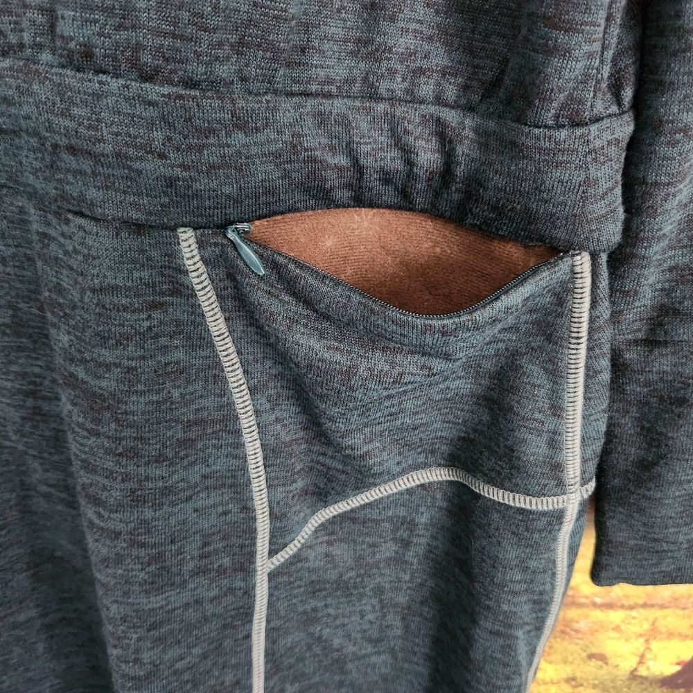 Athleta Give It Your All Small Dress Long Sleeve Drawstring Teal Pockets - Picture 4 of 13